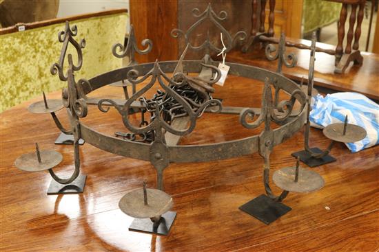 A wrought iron baronial wheel W. approx. 95cm